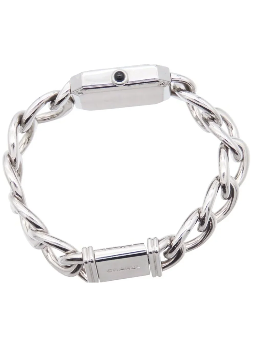 Chanel Premiere Black SS Chain L Watch Quartz Battery Powered